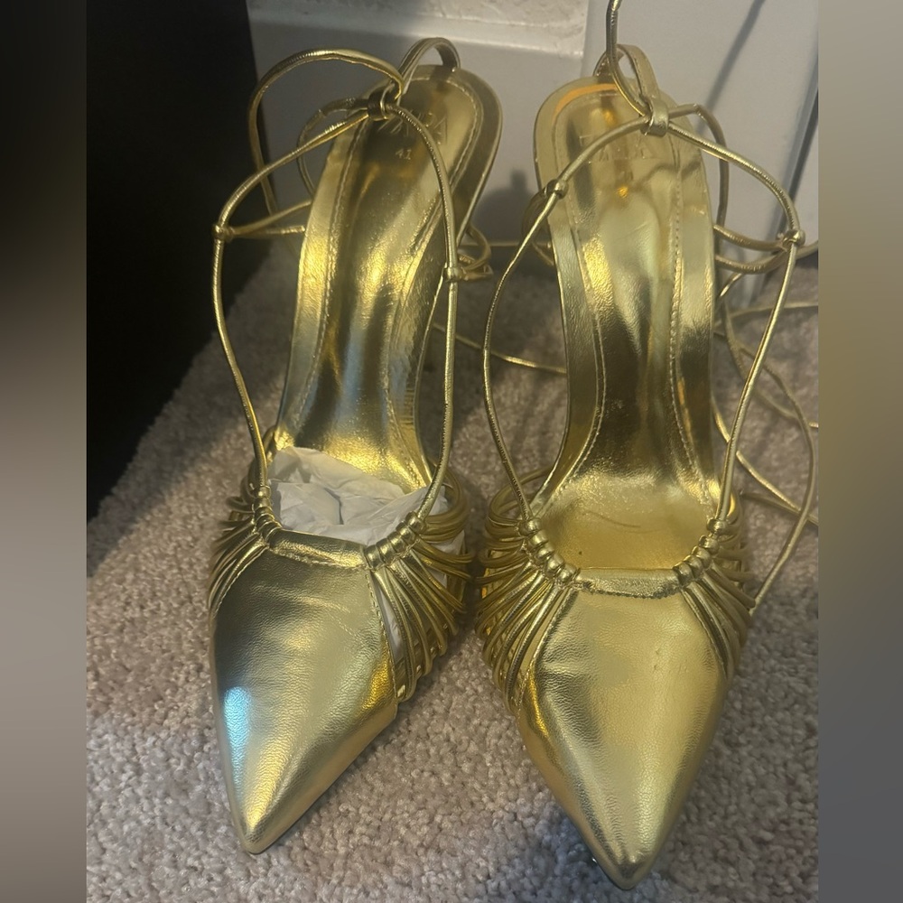 Zara gold heels